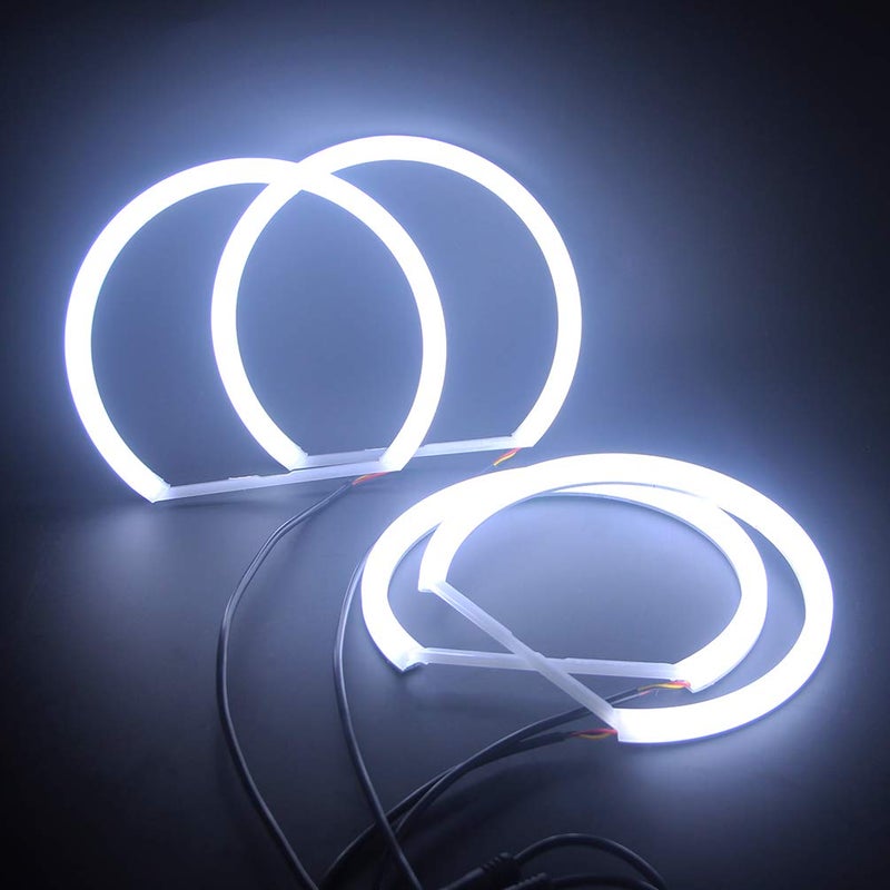 csslyzl Switchback Dual Color White/Amber 131MM Halo Rings Cotton Light SMD LED Angel Eyes Compatible with BMW E36 E38 E39 E46 M3 3,5,7 Series - Image 3